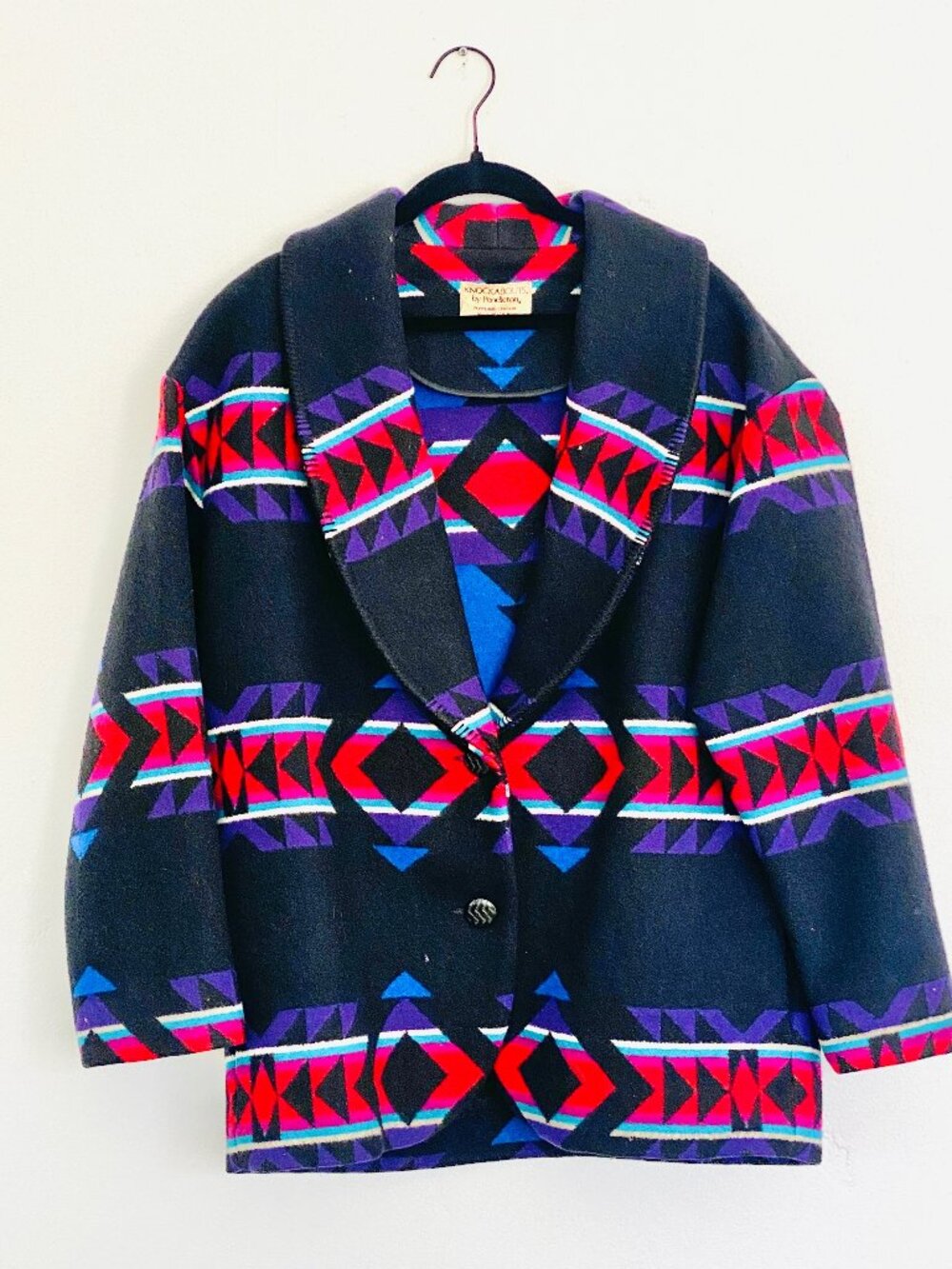 Vintage Pendleton Knockabouts Southwestern Navajo Aztec Wool Blanket Jacket